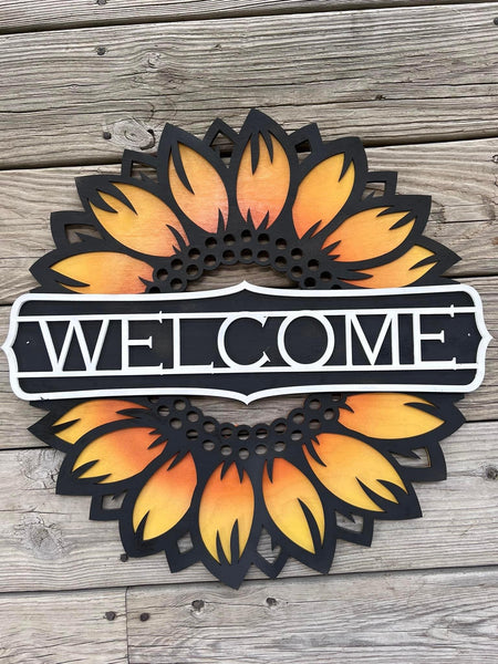 Sunflower door or wall hanger