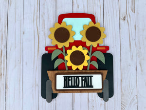 Fall Tractor with Sunflowers and Crow DIY kit