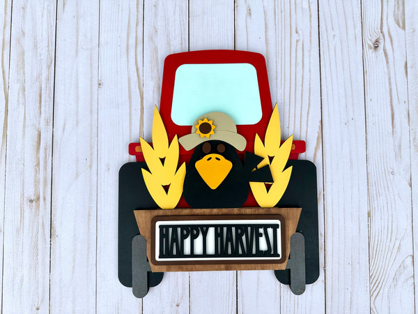 Fall Tractor with Sunflowers and Crow DIY kit