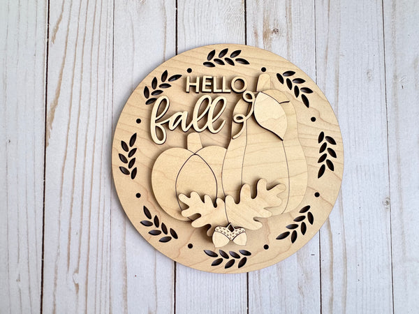 Hello Fall pumpkins and leaves DIY kit