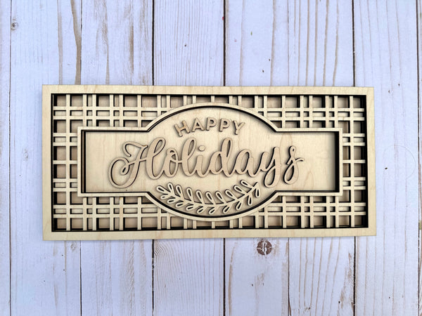 Happy Holidays rectangle DIY kit