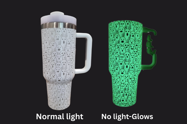 Seamless engraved glow in the dark mug