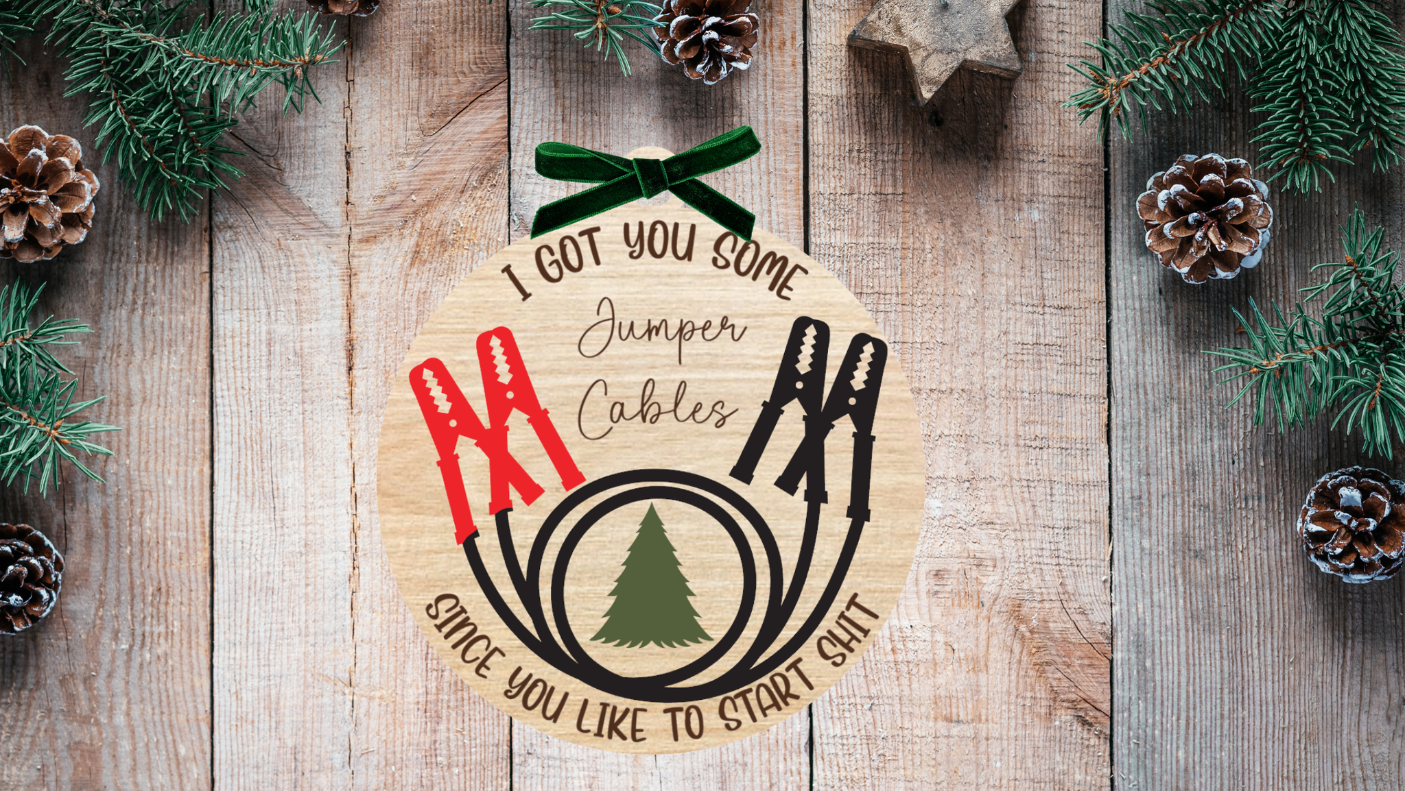 Jumper cables ornament