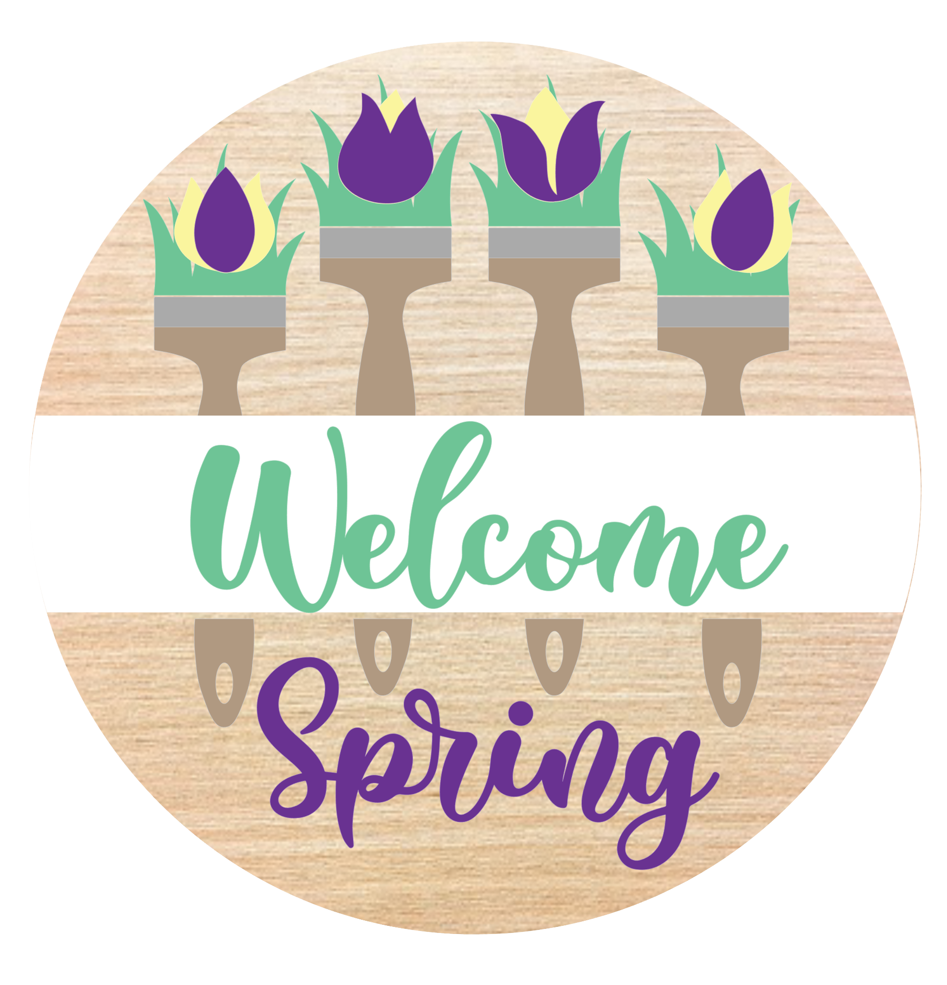 Welcome Spring Tulip and paintbrushes DIY kit