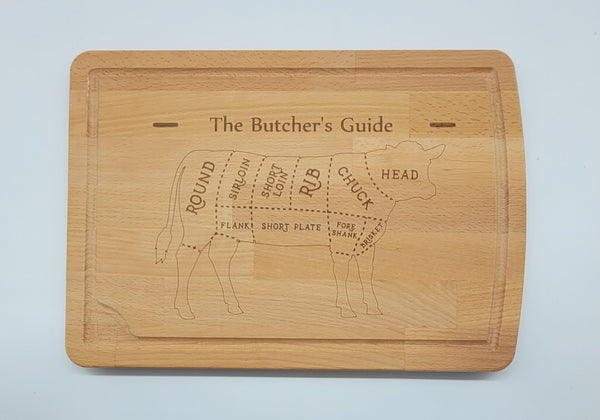 Cutting boards with juice grooves